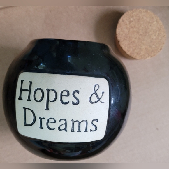 Hopes and Dreams Jar with Cork Top - piggy bank change coins savings home decor - Picture 7 of 9